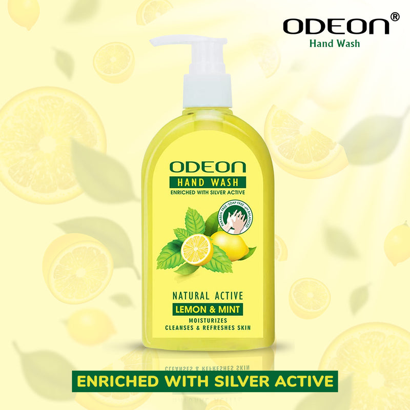 ODEON Hand Wash Lemon & Mint Natural Active Bottle 250ml