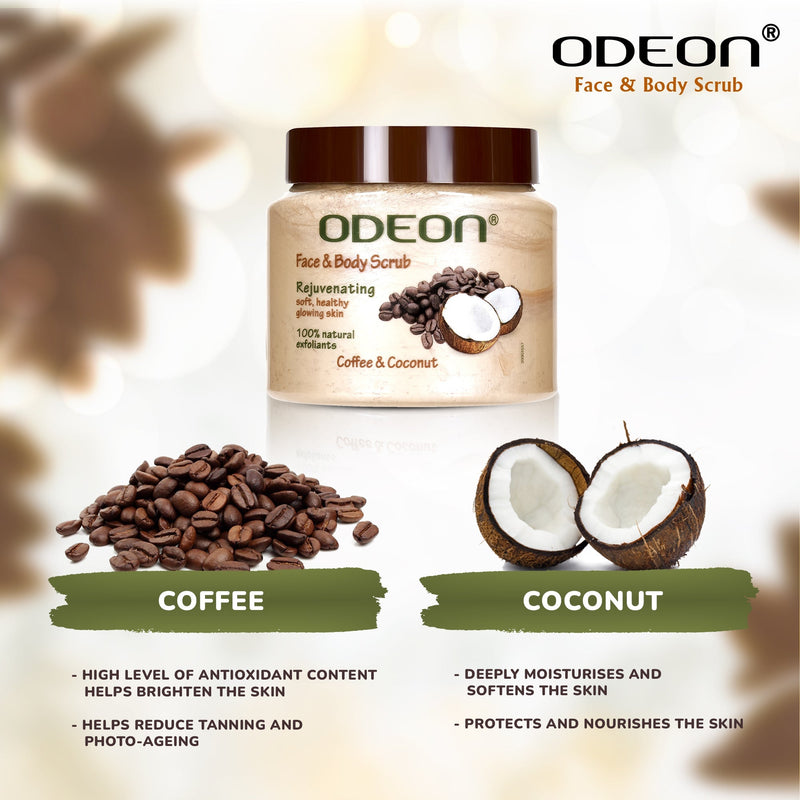 ODEON Coffee & Coconut Face & Body Scrub 300ml