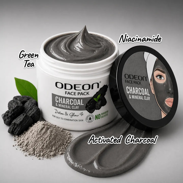 Activated Charcoal & Mineral Clay Face Pack for Oil Control & Clear Skin
