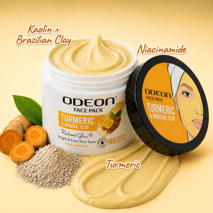 Turmeric Mineral Clay Face Pack for Oily & Acne Skin | De-Tan & Natural Glow
