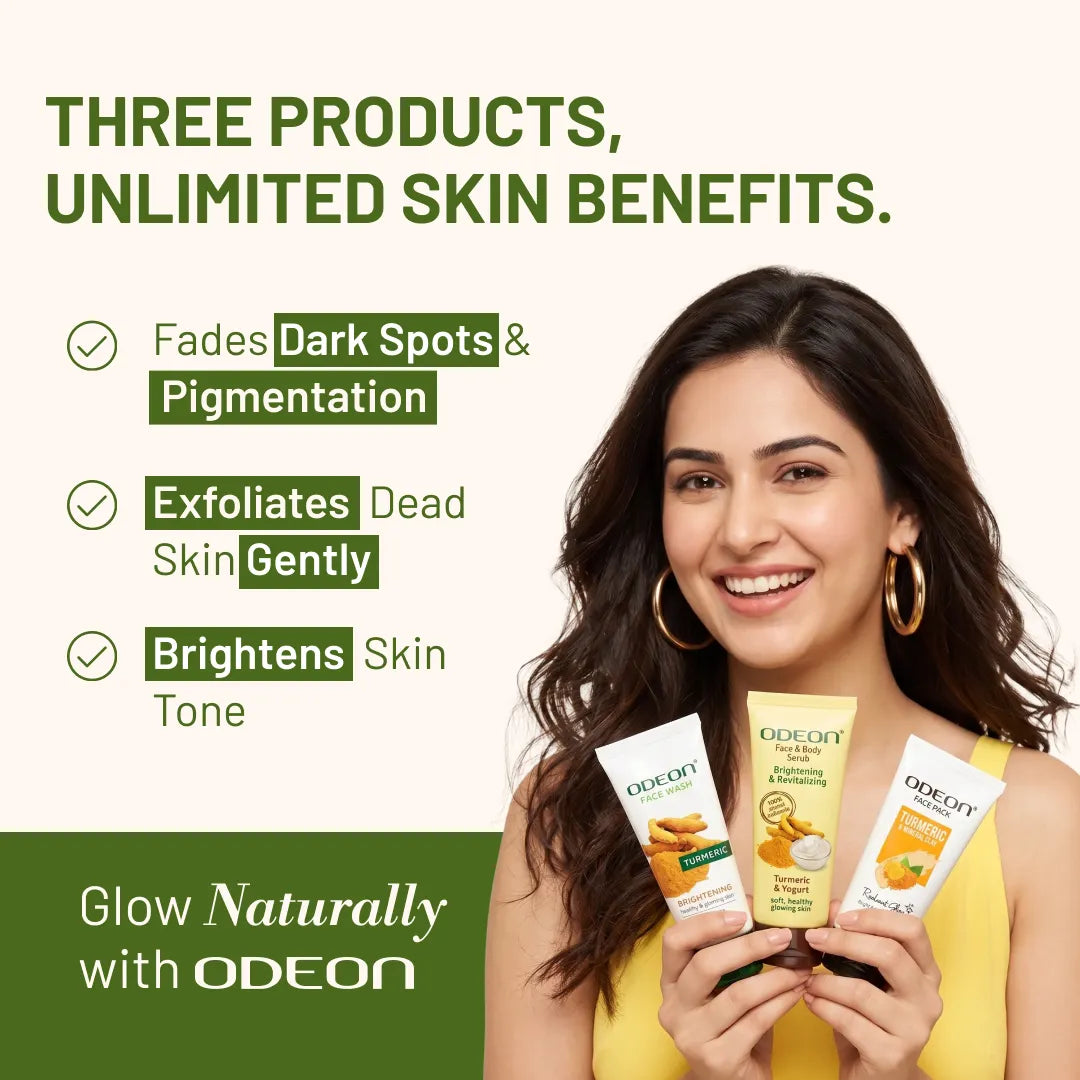 ODEON Turmeric Glow Kit - Home Facial Kit for Glowing Skin