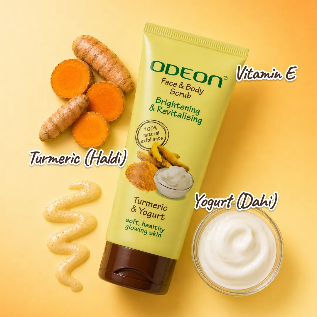 Turmeric & Yogurt Face Scrub for Dark Spots & Brightens Skin Tone