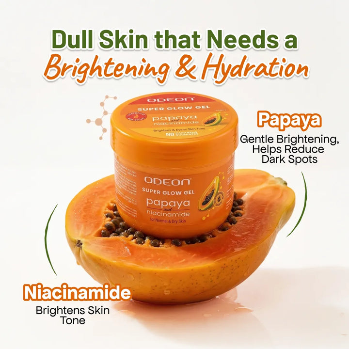 Super Glow Gel with Papaya & Niacinamide | Brightening Gel Moisturizer