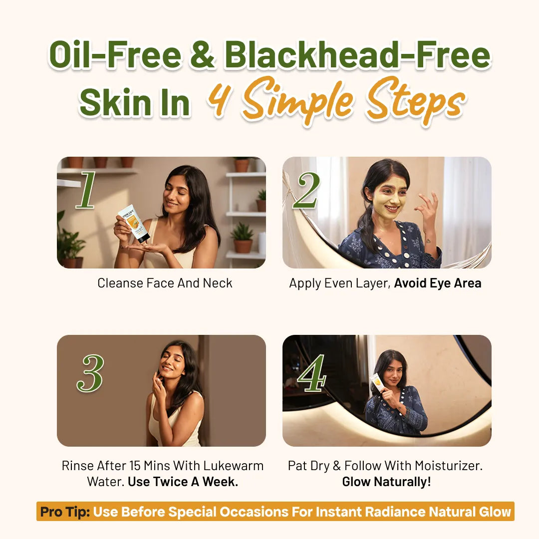 Turmeric & Mineral Clay + Niacinamide  Face Pack – Oil-Free & Visibly Brighter Skin