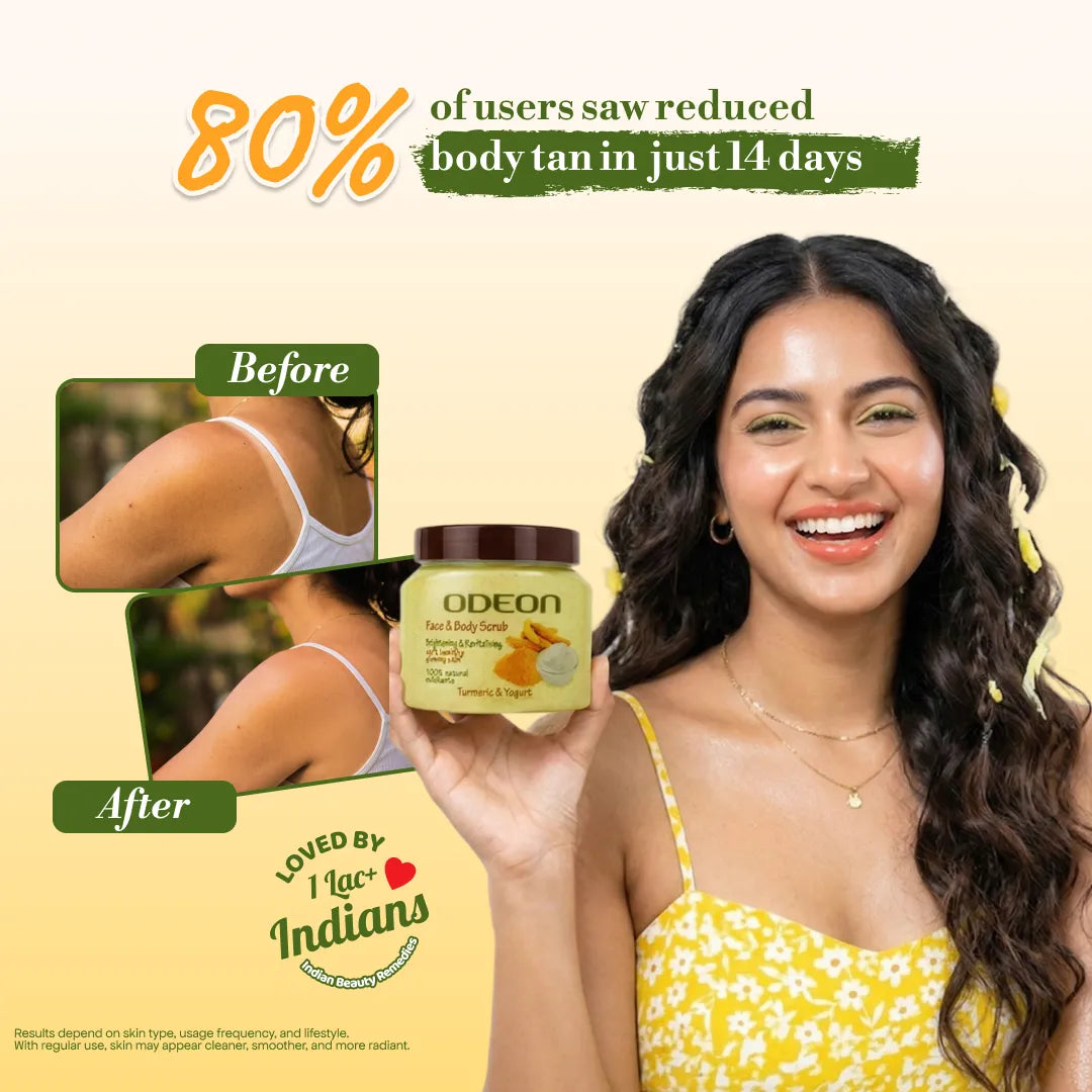Turmeric & Yogurt Body Scrub for Tan Removal & Dead Skin Care