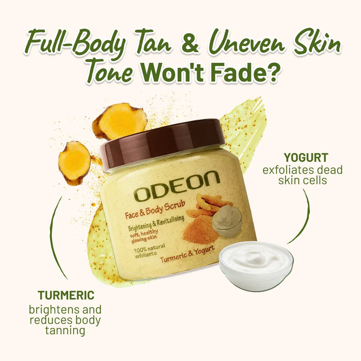 Turmeric & Yogurt Body Scrub for Tan Removal & Dead Skin Care