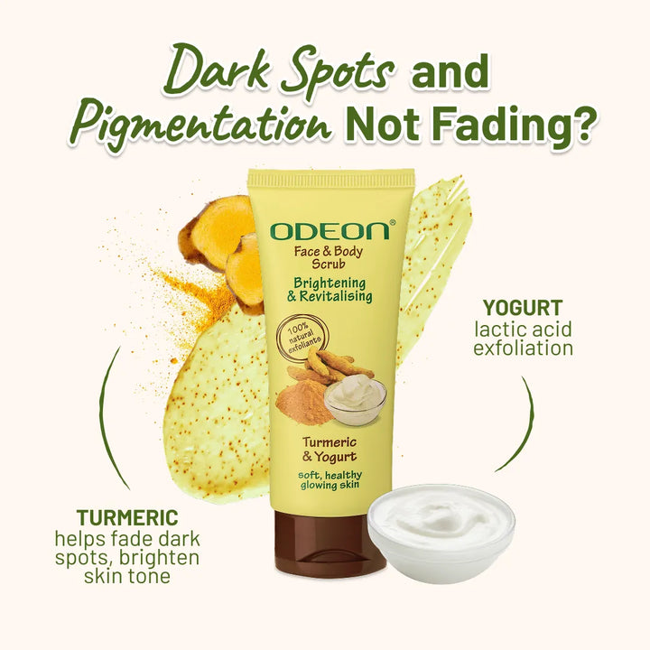 Turmeric & Yogurt Face Scrub for Dark Spots & Brightens Skin Tone