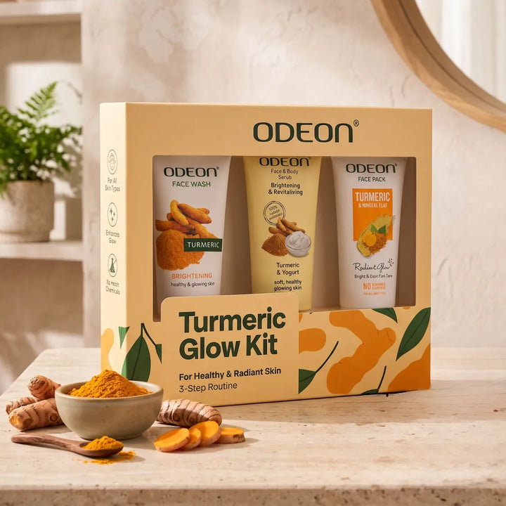 ODEON Turmeric Glow Kit - Home Facial Kit for Glowing Skin