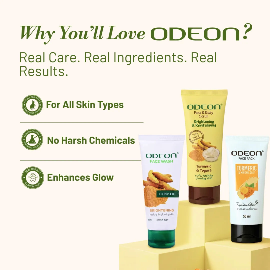 ODEON Turmeric Glow Kit - Home Facial Kit for Glowing Skin
