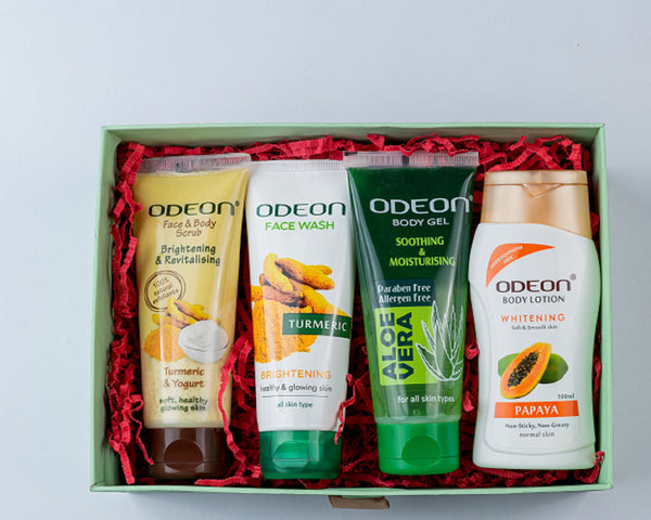 ODEON Gift Box ||Scrub, Facewash, Body Lotion & Aloe Gel (4 items in set) (Set of 4)